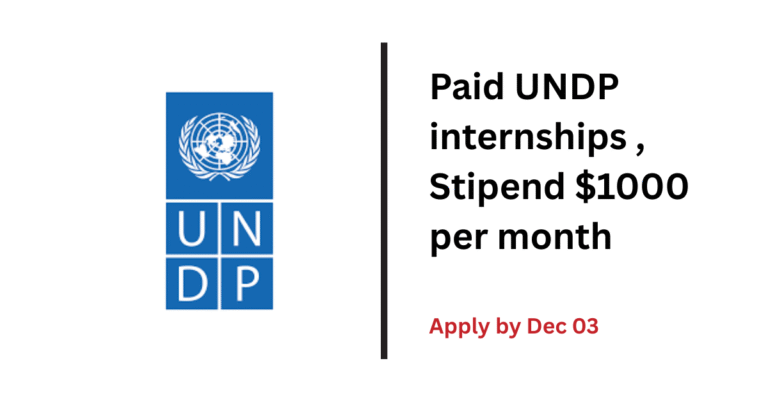 UNDP Opens Internship Opportunities for 2026 — Apply Now for Global Roles