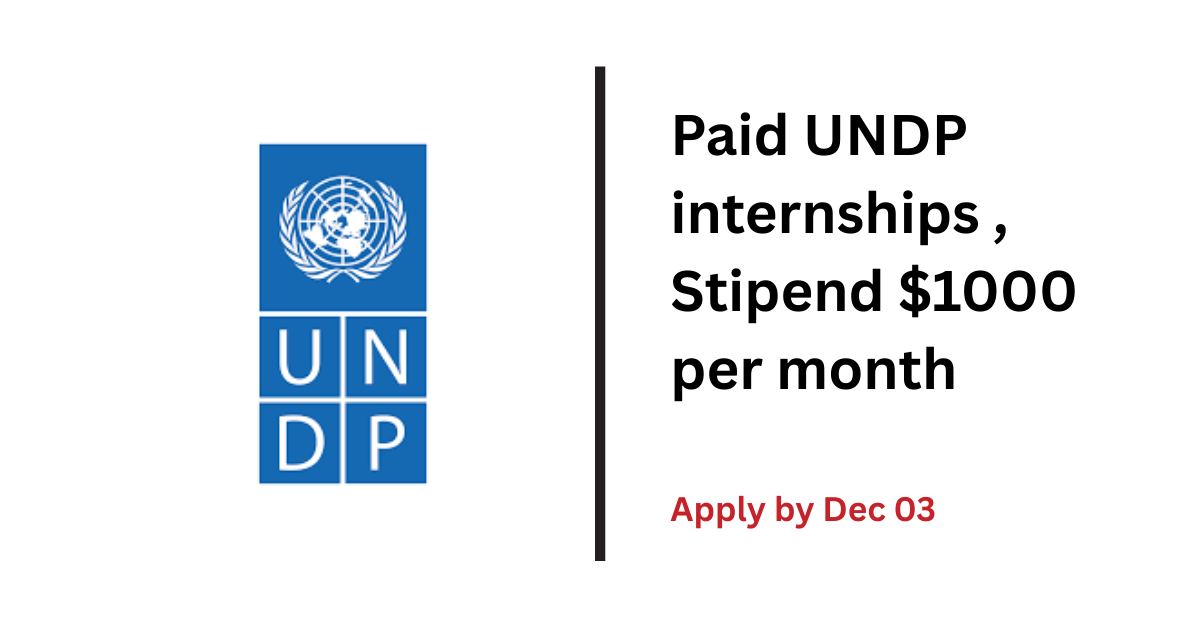 UNDP Opens Internship Opportunities for 2026 — Apply Now for Global Roles