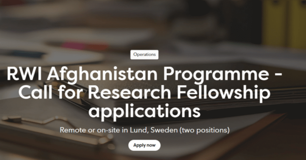 RWI 2026 Afghanistan Programme Research Fellowships | Fully Funded 12-Month Human Rights Programme