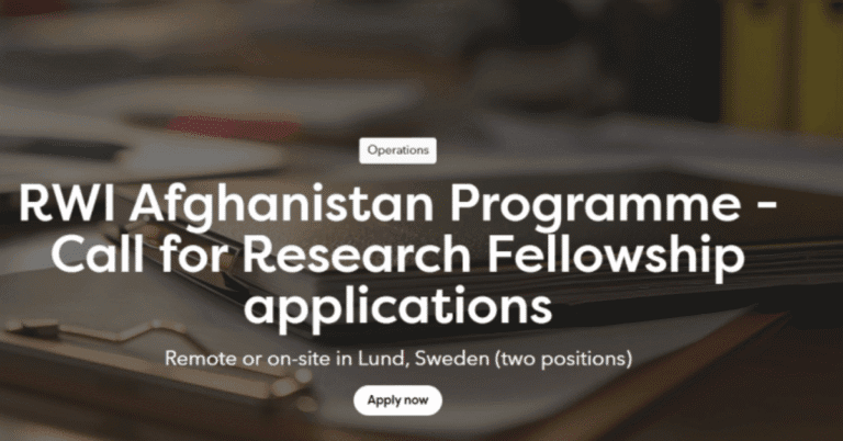 RWI 2026 Afghanistan Programme Research Fellowships | Fully Funded 12-Month Human Rights Programme