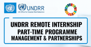 UNDRR Remote Internship 2026 — Part-Time Programme Management & Partnerships | Deadline : December 1, 2025, generate an image for my blog post , 1200 by 628 px