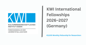 KWI International Fellowships 2026–2027 (Germany) | €3,000 Monthly Fellowship for Researchers