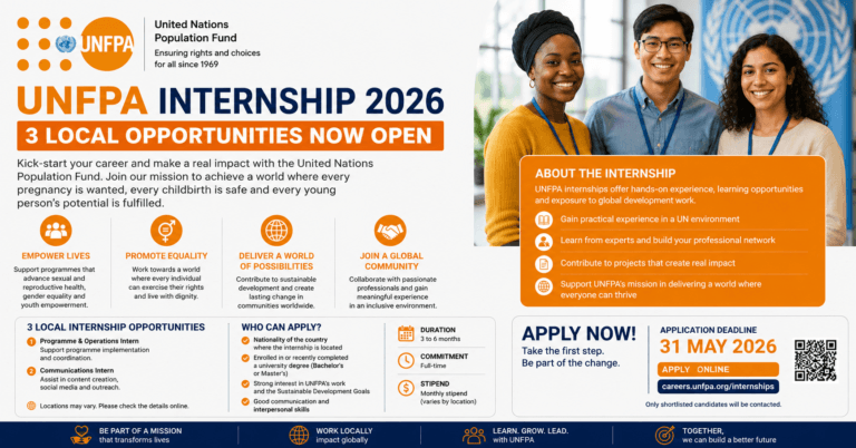 UNFPA Internship 2026 — 3 Local Opportunities Now Open