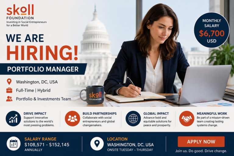 Skoll Foundation Portfolio Manager Job 2026 / Skoll Foundation Portfolio Manager Job 2026 /