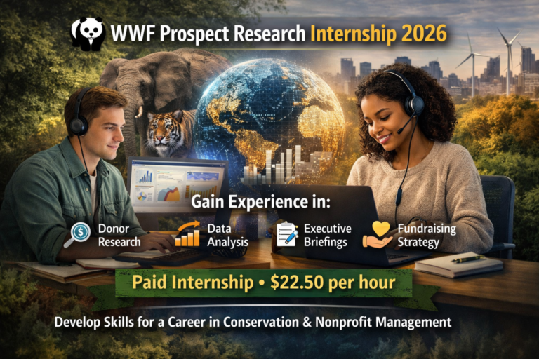 WWF Prospect Research Internship 2026: Paid Conservation Internship in the USA Earning Up to $22.50 Per Hour