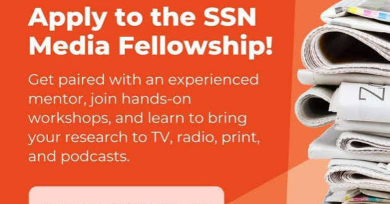 SSN Media Fellowship 2026-2027 for Scholars New to Media Engagement
